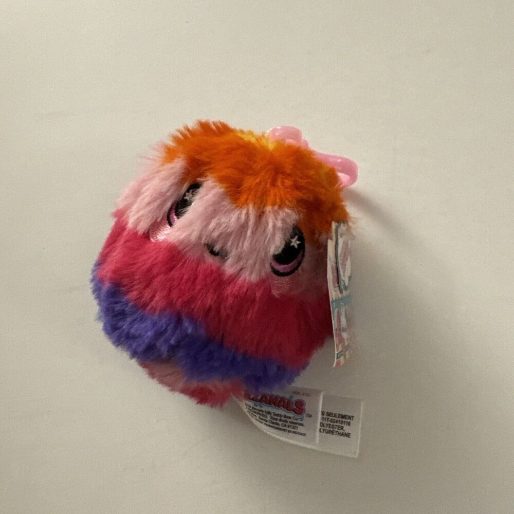 New Squeezamals Rainbow Plush Ball Clip D13